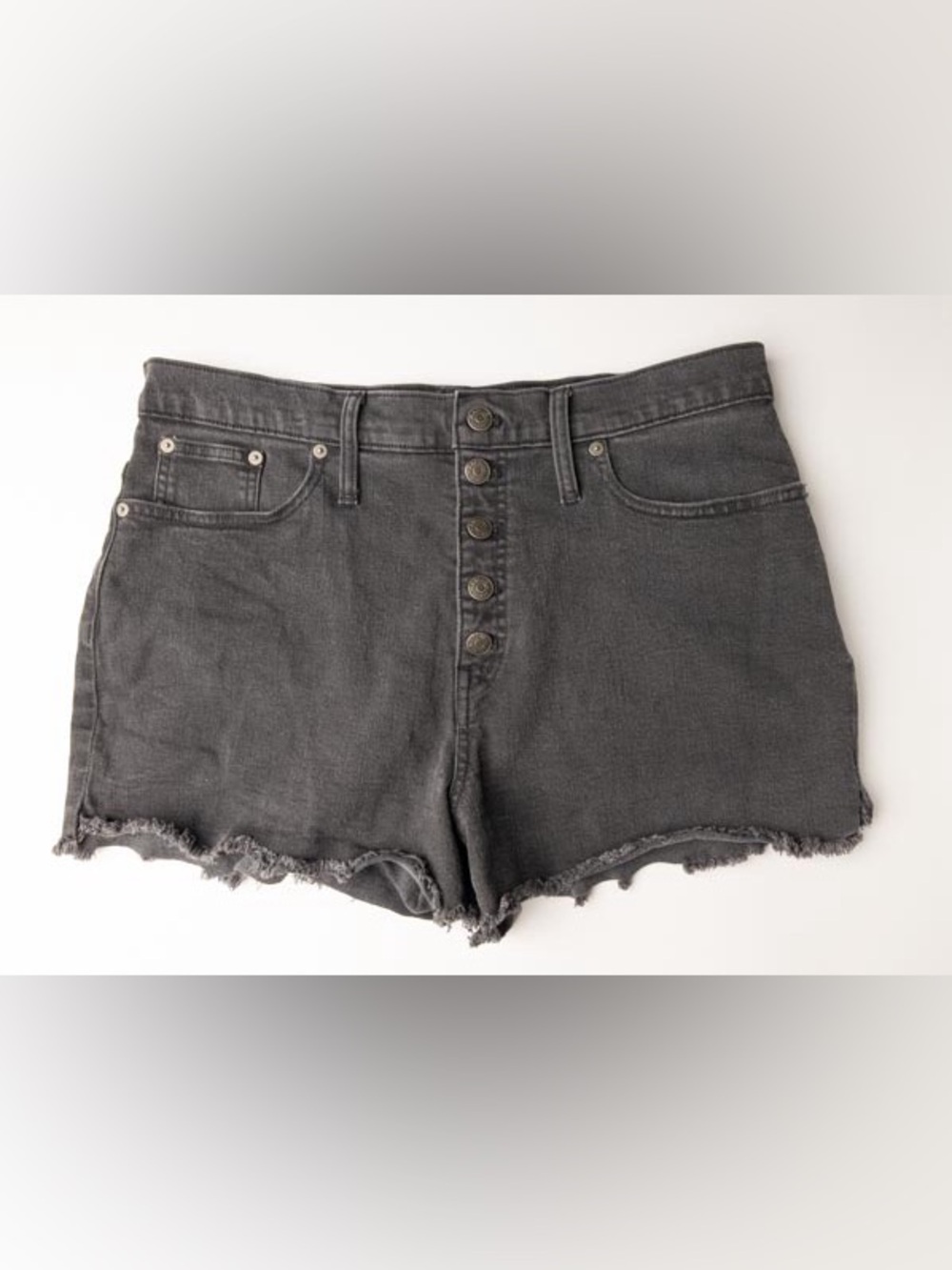 J. Crew Black Button-Front Denim Cutoff Shorts